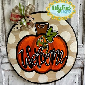 Door Hanger Template -classy pumpkin circle
