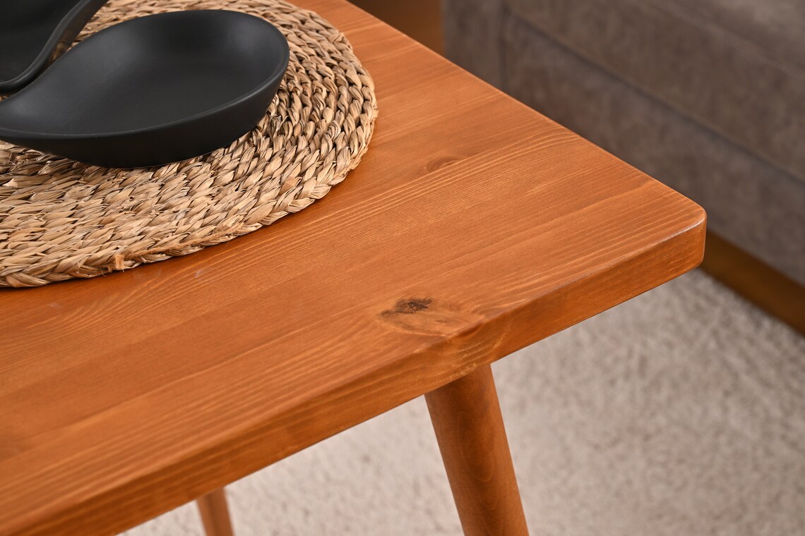 Vintage Style Small Dining Table for Kitchen, Minimal Handmade Dining ...