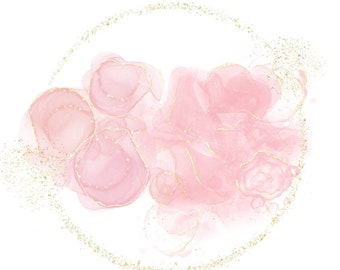 Watercolor Background Png | Pink Alcohol ink png, Pink & Gold background png.
