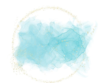 Watercolor Background Png | Sea Blue Alcohol ink png, Blue & Gold background png.
