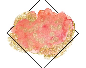 Pink Glitter Watercolor Background PNG