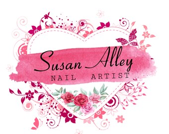 Pink Flower Heart Frame PNG,