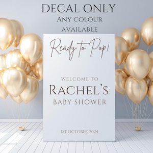 Adesivo de vinil personalizado faça você mesmo, placa de boas-vindas, letras de vinil, sinalização de eventos, faça você mesmo, decalque de placa de festa A2 A3, placa de chá de bebê pronta para estourar