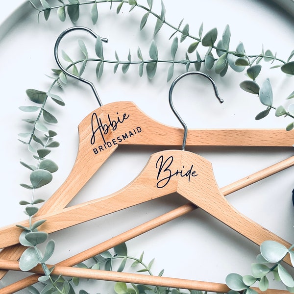 Personalised Wedding Hanger Decal Bridal Decals Bridal Party Decals Custom Wedding Hanger Decal Personalised Hanger Decal Memento Gifts