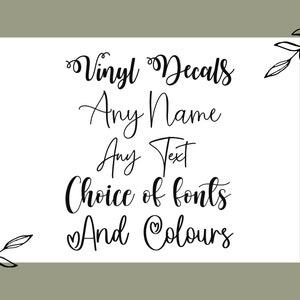 Adesivo de vinil personalizado faça você mesmo Adesivo personalizado Nome personalizado Adesivos de vidro Adesivos personalizados Letras de vinil Nome Decalques de vinil personalizados