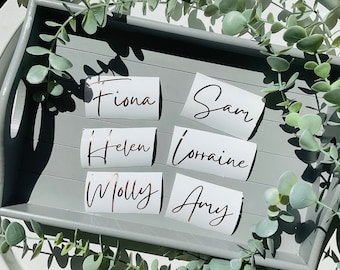 Personalisierte Vinyl Permanent DIY Abziehbilder für Champagner Flöten Brautparty Hochzeitsbevorzugungen Hen Stag Prosecco Glas Champagner Flöte Aufkleber
