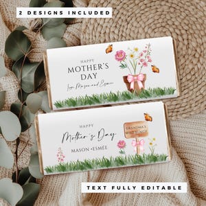 Festa della mamma Scarica la confezione della tavoletta di cioccolato Regalo per la festa della mamma Giardino della nonna Stampa digitale Regalo per la mamma Confezione della tavoletta di cioccolato Regalo per i nonni