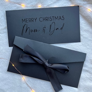 Personalised Gift Envelope with Ribbon, Voucher Envelope, Christmas, Luxury Personalised Money Envelope, Christmas Gift, Christmas Gifts