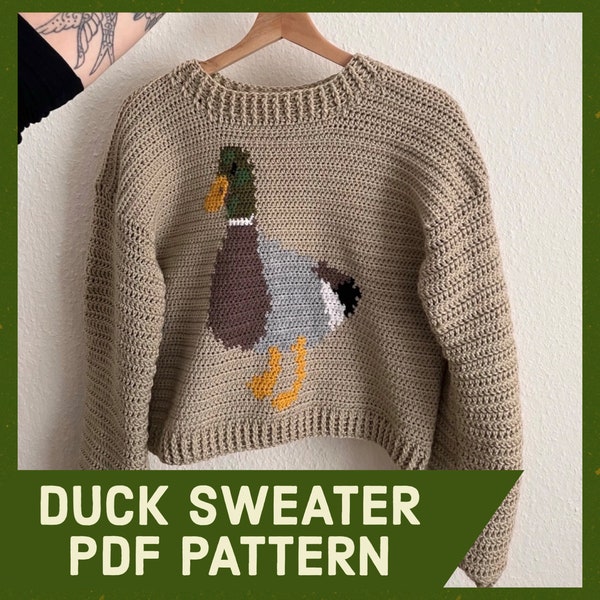 Crochet duck Sweater pattern digital Download pdf Englisch