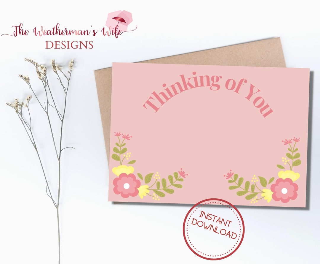Printable Thinking of You Card, Instant Download, Instant Greeting Card ...
