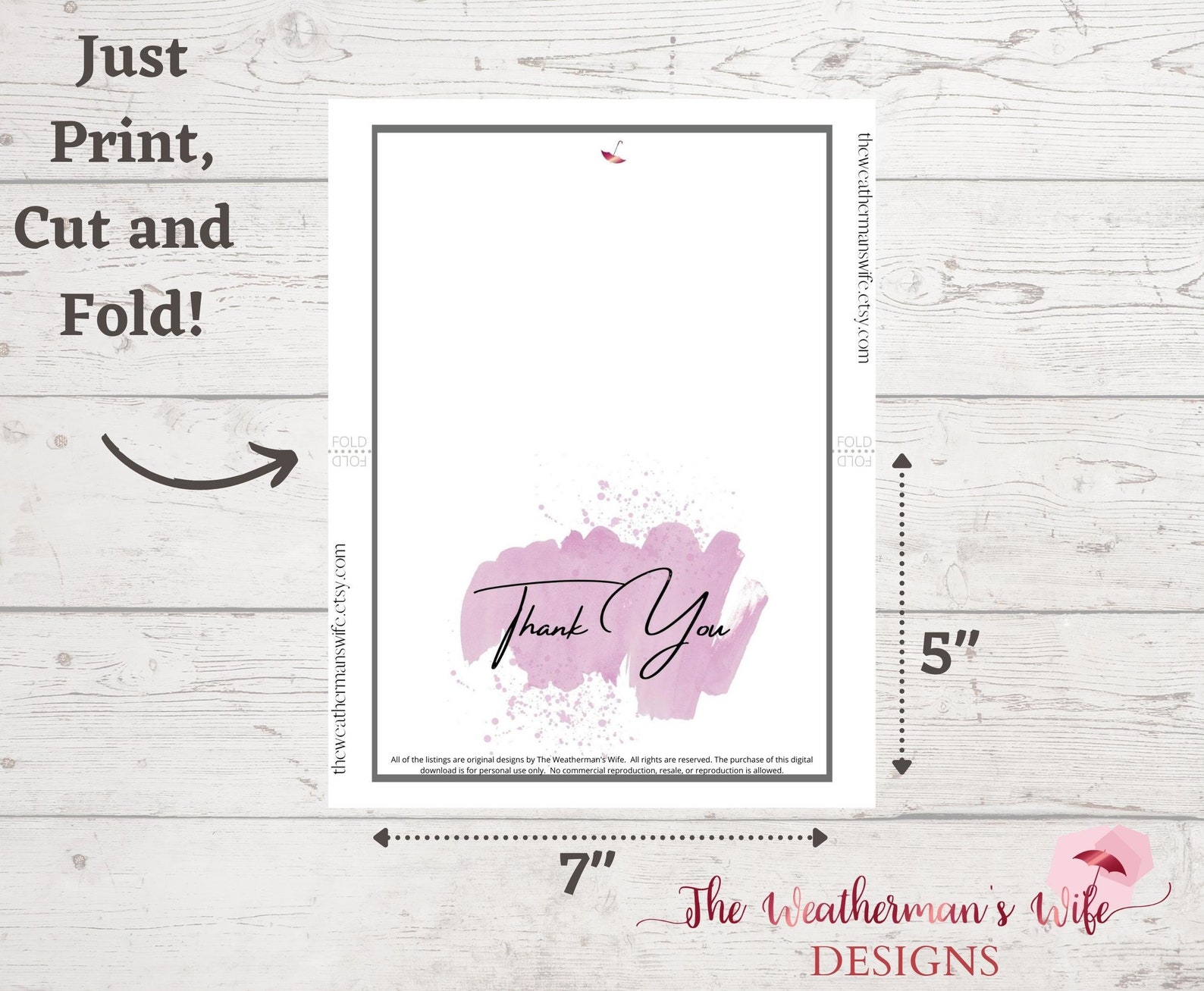 Printable Thank You Card Instant Download Instant Greeting - Etsy