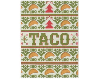 Funny Taco Christmas Blanket, Ugly Holiday Design