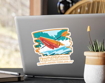 Kayak Oklahoma Sticker: Whitewater River Adventure Decal