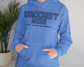 Homebody Mode Hoodie: Oversized Fleece Pullover, Introvert Gift