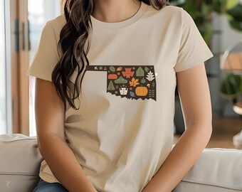 Oklahoma Fall T-Shirt: Rustic Autumn Pumpkin Design