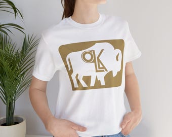 Oklahoma Buffalo T-Shirt: OKC Skyline, Rustic Western Pride