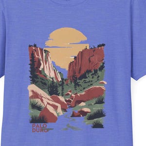 Palo Duro Canyon, Spanish Skirts Art Shirt, Tee Rugged Texas Hiking Scenery Sticker, Majestic Desert Landscape Adventure, Top, T-shirt