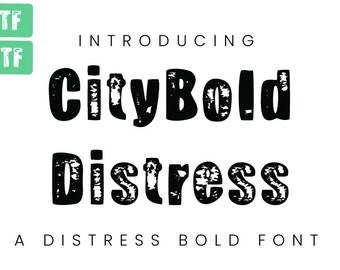 CityBold Distress - Vintage Distressed Regular Schriftart für Rustikale Designs | Kostenlose kommerzielle Nutzung