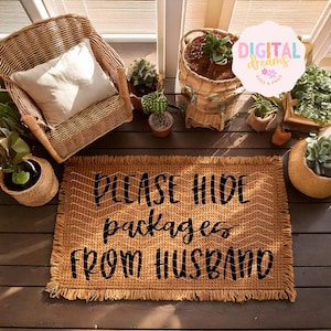 Please Hide Packages From Husband Door Mat svg, Funny Doormat svg png, Funny Front Door Mat Design, DIY Doormat svg, Welcome Mat svg