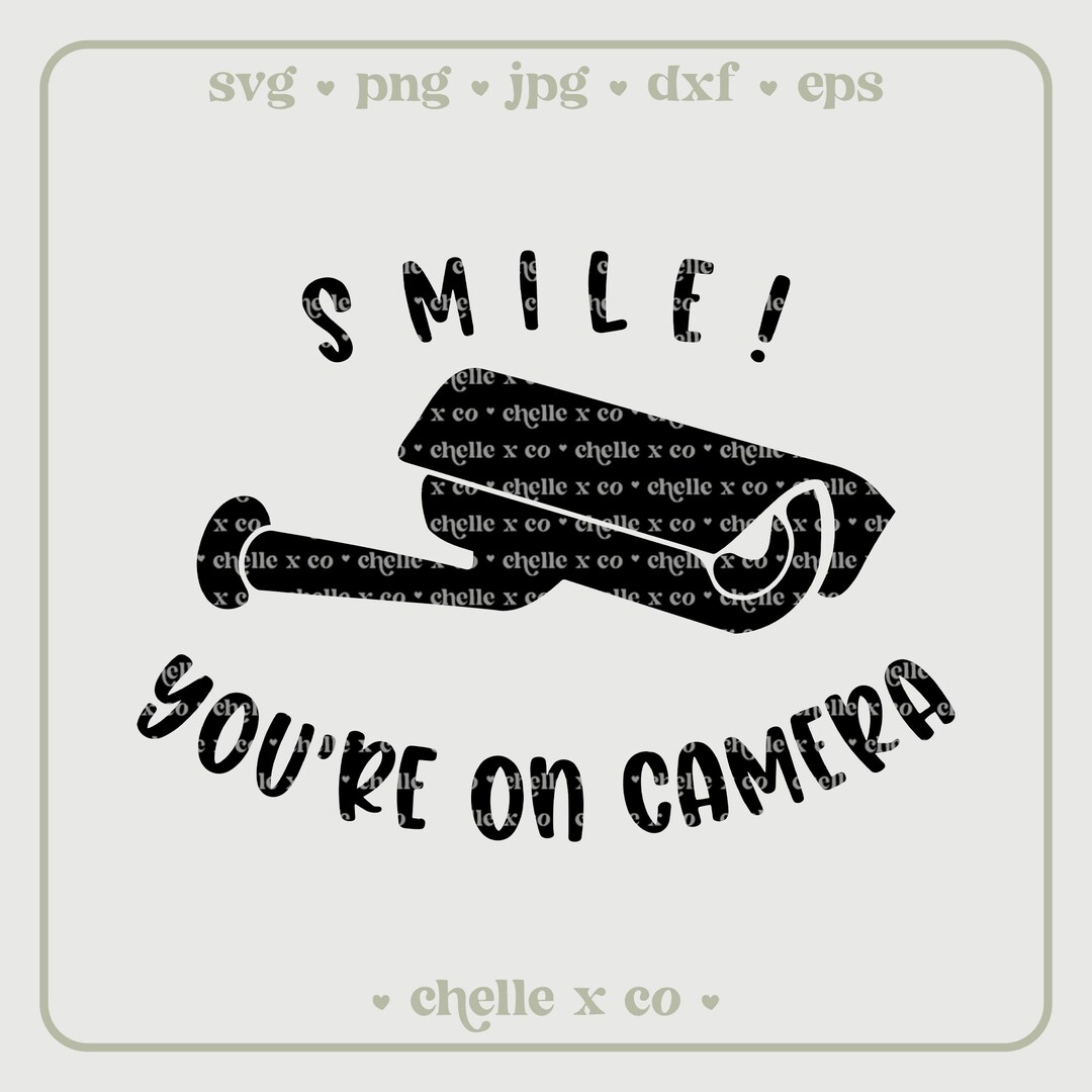 Smile You're on Camera Door Mat Svg, Doormat Svg, Svg