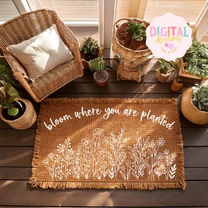 Bloom Where You Are Planted Door Mat svg, Welcome Doormat svg, Welcome svg, png instant download, Doormat Saying SVG, Home svg