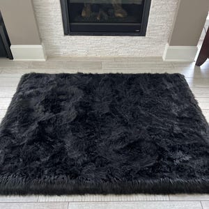 Square Faux Rug Faux Sheepskin Super Soft,square Shape Area Rug,plush Fur Shaggy Silky ...