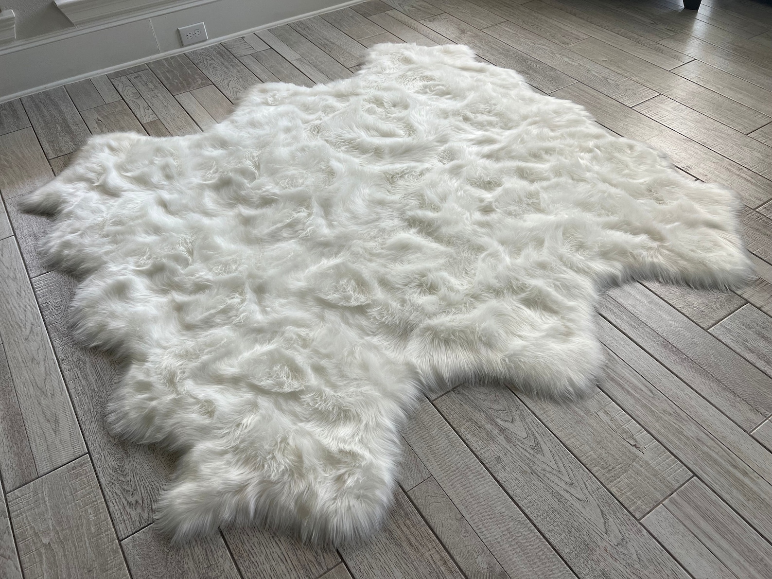 Sheep Rag White Faux Sheepskin Rug: Shaggy Plush Area Rug - Etsy