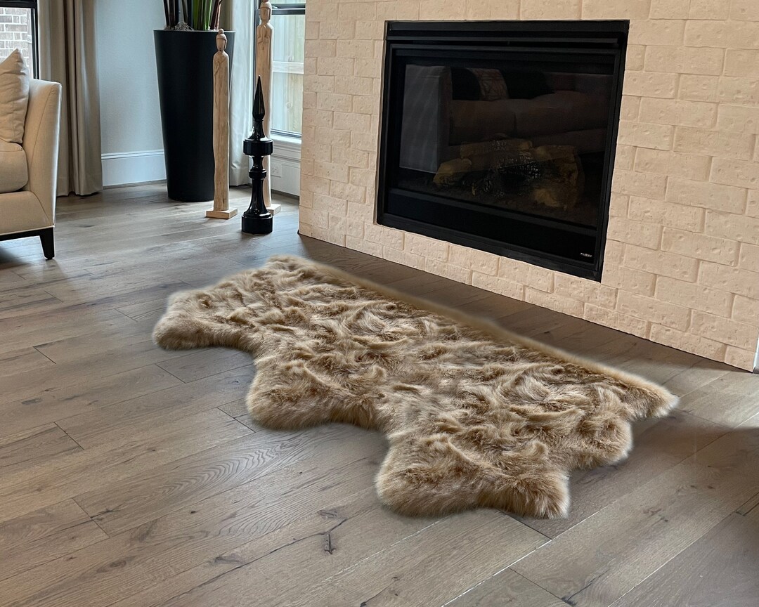Faux Sheepskin Cozy Furry Rugs Free Shape Rugs Soft Shaggy Silky Plush ...