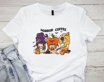 3 Witches Halloween Shirt, Coffee Latte Shirt, Halloween Latte T-Shirt