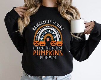 Halloween Kindergarten Teacher Sweatshirt, Halloween Sweatshirt, Kindergarten Sweatshirt, Halloween Teacher Sweatshirt