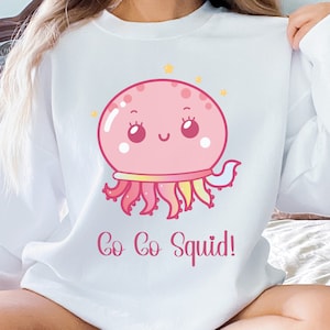 Go Go Squid Sweatshirt, Cute Cartoon Squid Crewneck, Cdrama Sweatshirt