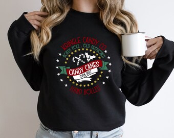 Candy Cane Christmas Sweatshirt, Christmas Sweatshirt, Vintage Christmas Sweatshirt