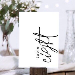 Wedding DIY Table Number Card Set, Simple Wedding Table Numbers, Wedding Printable, Wedding Decor, budget wedding, DIGITAL PRINT