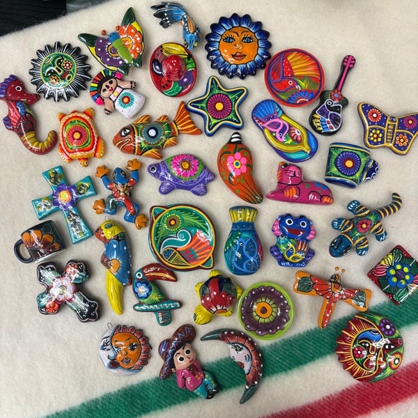 Mexican Talavera Fridge Magnet Cute Authentic Gift Hand Made and Painted! Housewarming party gift