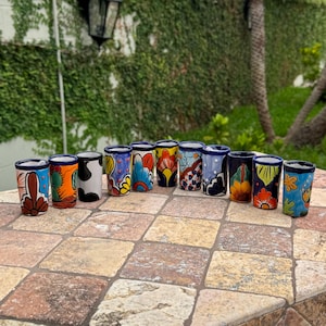 Mexican Talavera shot glasses | Handmade in Mexico | Party favors | Sets of 5,10,15,20, and more available! | Wedding and Party favors!
