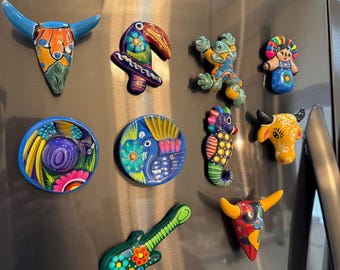 Mexican Talavera Fridge Magnet Cute Authentic Gift Hand Made and Painted! Housewarming party gift