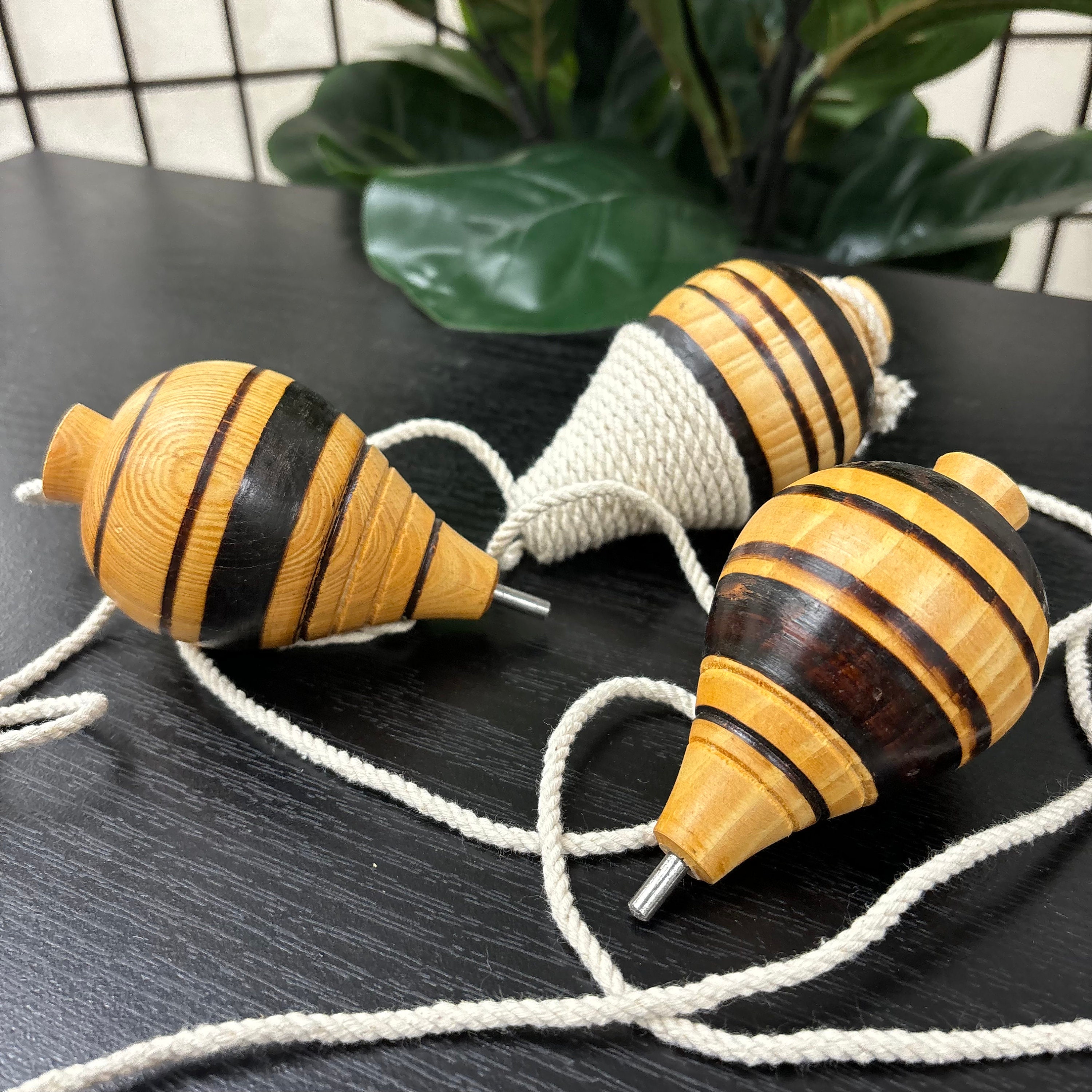 Sturd 12 Sets Spinning Tops Trompo Classic Wood Carved Spinning Tops Sturd