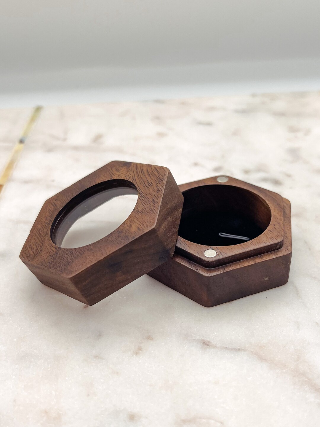 Unique Ring Box Clear Top Ring Box Wooden Ring Box Ring Etsy