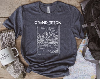 Chemise du parc national de Grand Teton, chemise du parc de Grand Teton, chemise de camping du parc national de Grand Teton, chemise de randonnée du parc national de Grand Teton