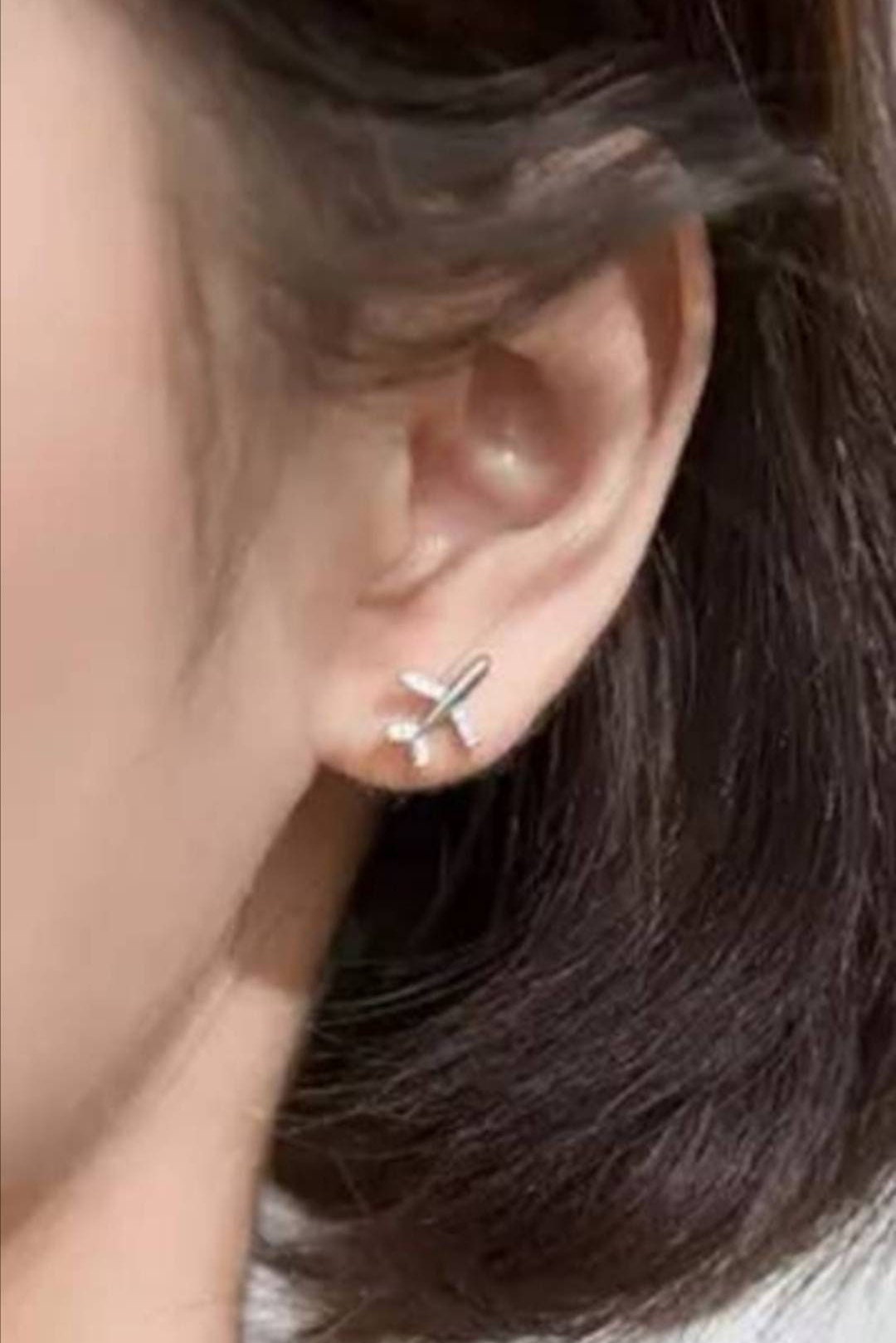 Sterling Silver Airplane Stud Earrings, Plane Jewelry, Airplane Post