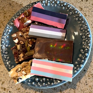 Assorted Pride Bark Box, Pride Chocolate, LGBTQIA+ Gift, Gay Pride Chocolate, Asexual Bisexual Trans Pride