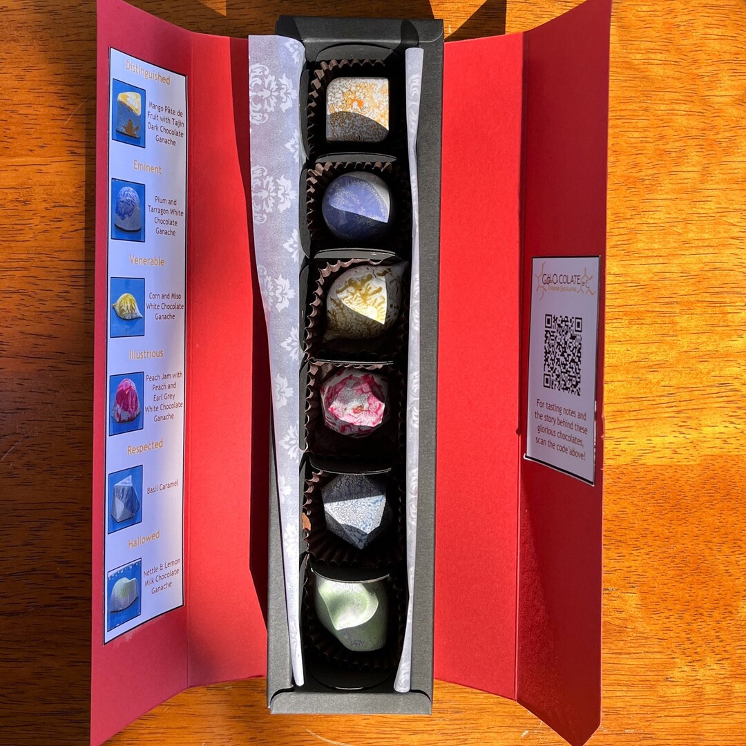 Assorted 6piece Small Chocolate Box Gourmet Handmade Etsy