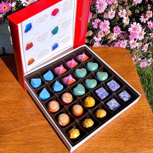 Assorted Large 25-Piece Chocolate Box, Gourmet Handmade Bonbons, Artisan Ganaches and Caramels, Unique Gift, Luxury Chocolates