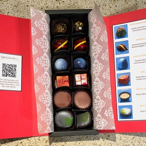 Classic American Candy Box Artisan Chocolates and Ganaches Gourmet Handmade Bonbons Medium Chocolate Box