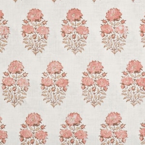 Lisa Fine Textiles, Mughal Flower in Coral