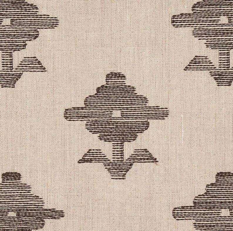Schumacher, Rubia Embroidery in Brown - Etsy