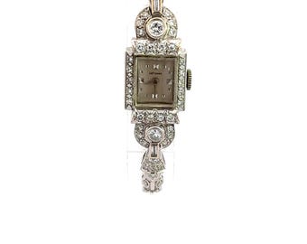 14k White Gold Vintage LaFemme Diamond Watch