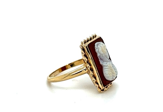 14 K Yellow Gold Cameo Vintage Ring - image 3