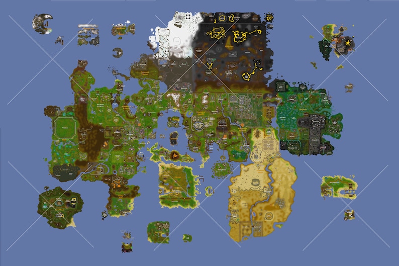 Old School Runescape OSRS World Map Canvas Etsy