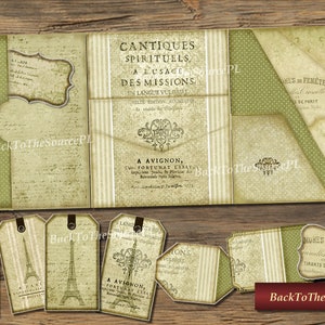 Junk Journal Kit, DIY Journal, Pocket Journal, Ephemera Pack, Folding Folio, Printable Kit, DIY Craft, Digital Folder, Instant Download